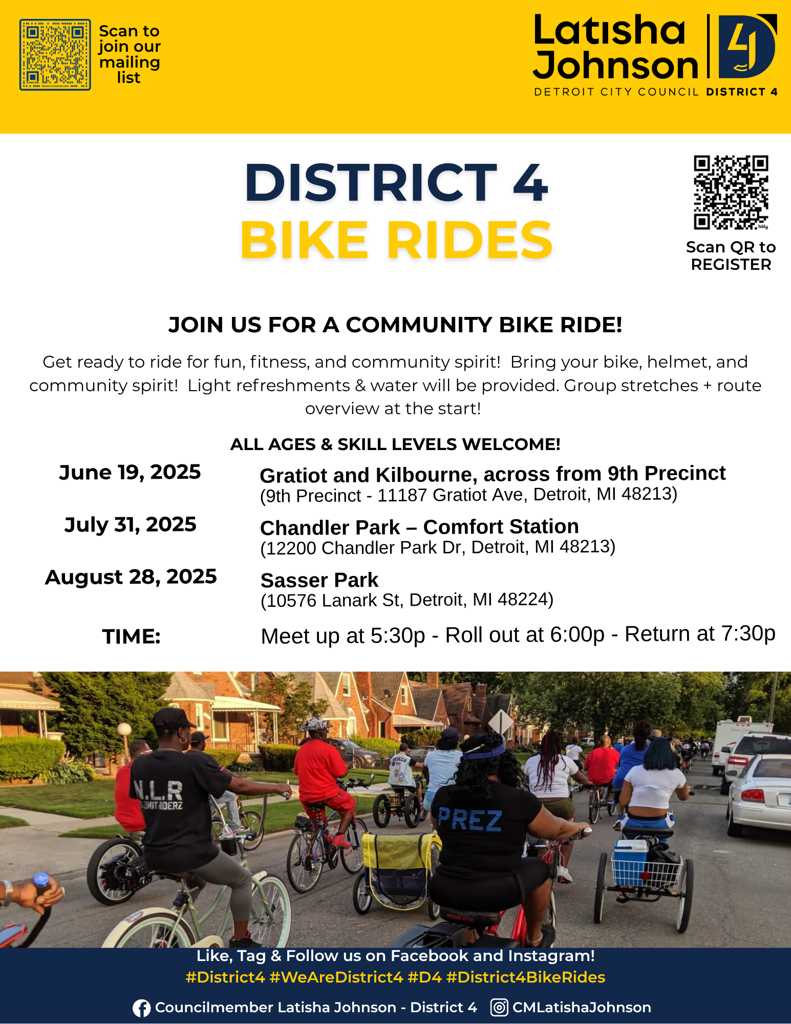 District 4 Bike Rides flyer