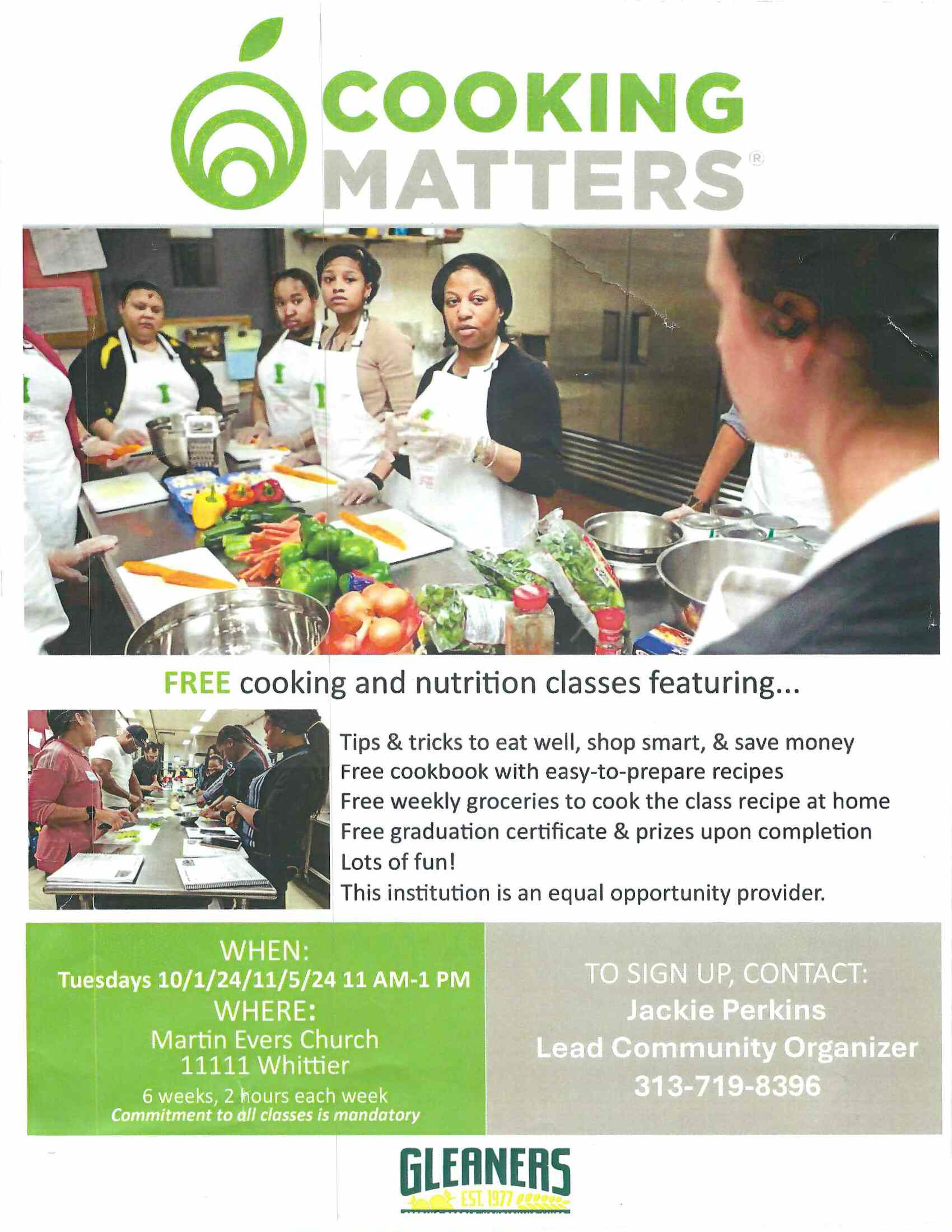 Cooking classes flyer
