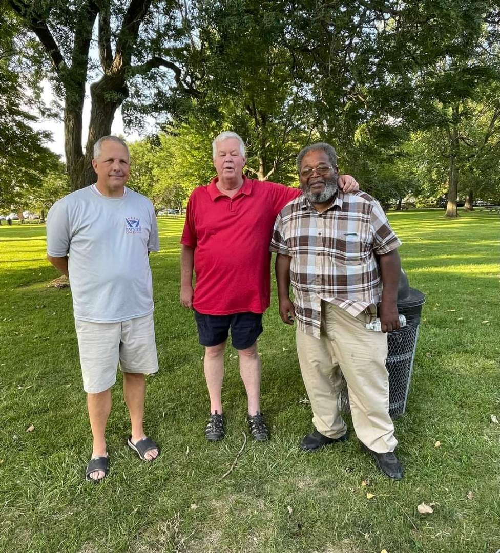 Mr. Mose Primus (extreme right) with Mr. Tim Killeen (middle)