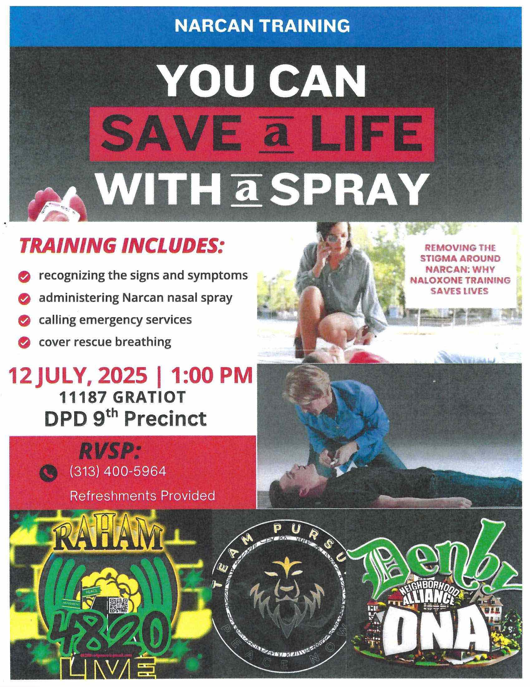 DPD Narcan Training Flyer