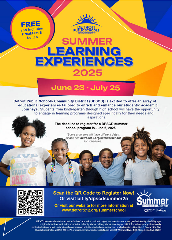 Summer Learning Experiences 2025 Flyer